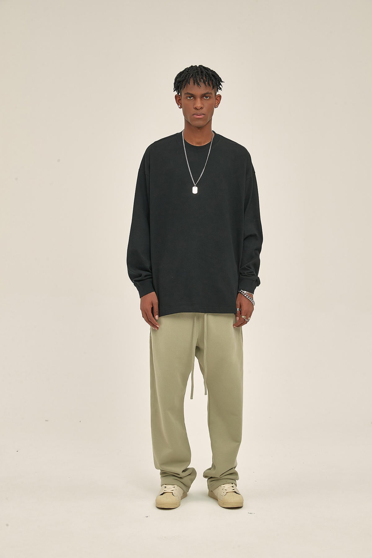 305G Loose Men Long Sleeve T-Shirt - image 5