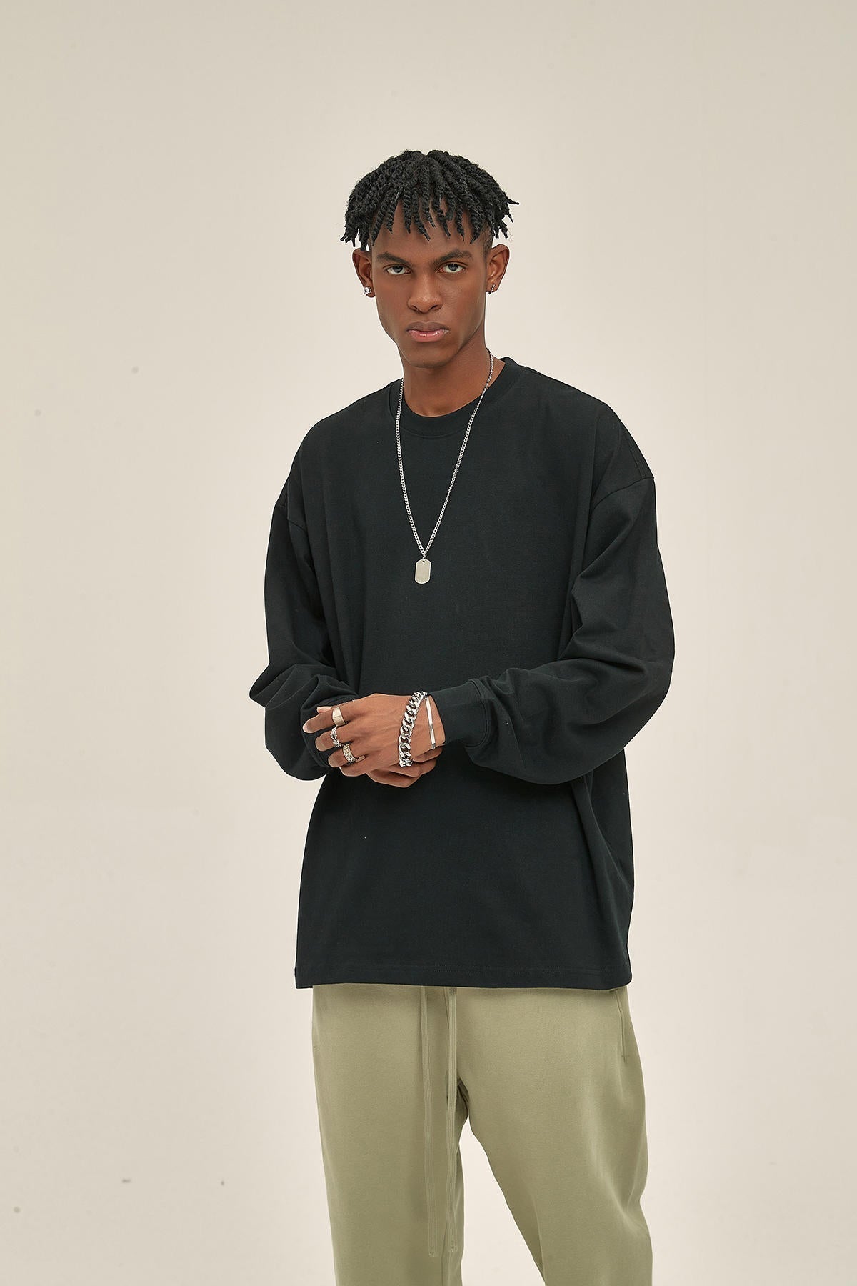 305G Loose Men Long Sleeve T-Shirt - image 1