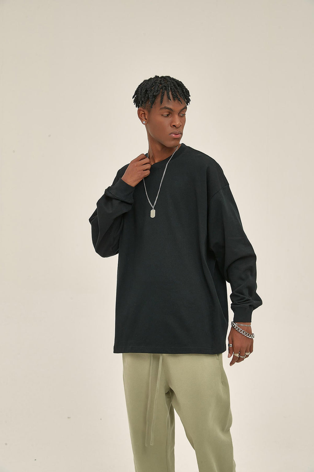 305G Loose Men Long Sleeve T-Shirt - image 2