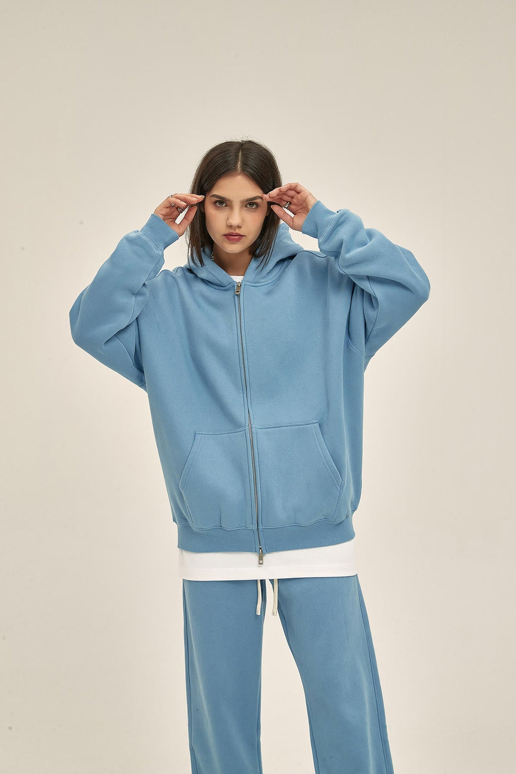 350G Fleece Zip Women Hoodie - image 3