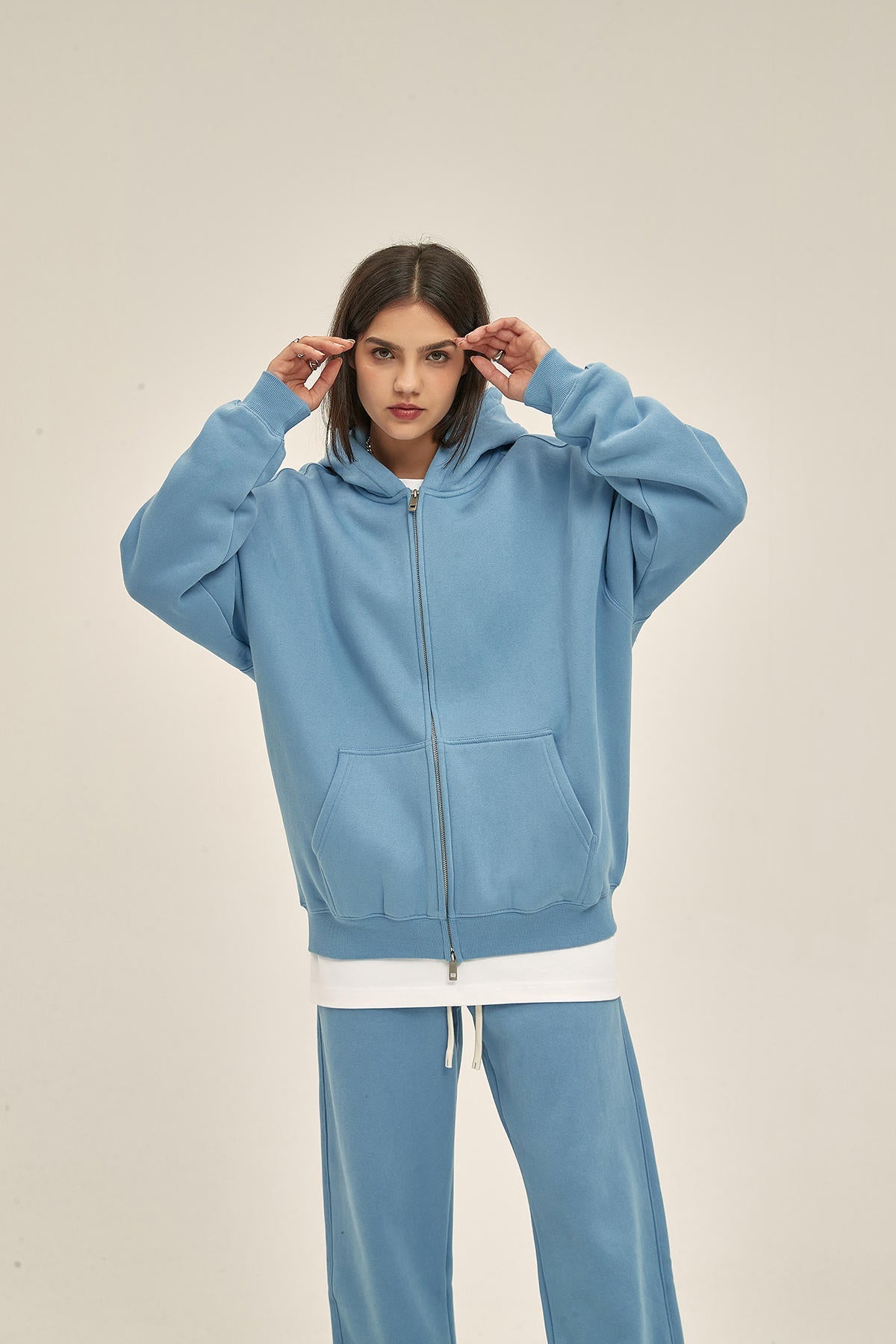 350G Fleece Zip Women Hoodie - image 3