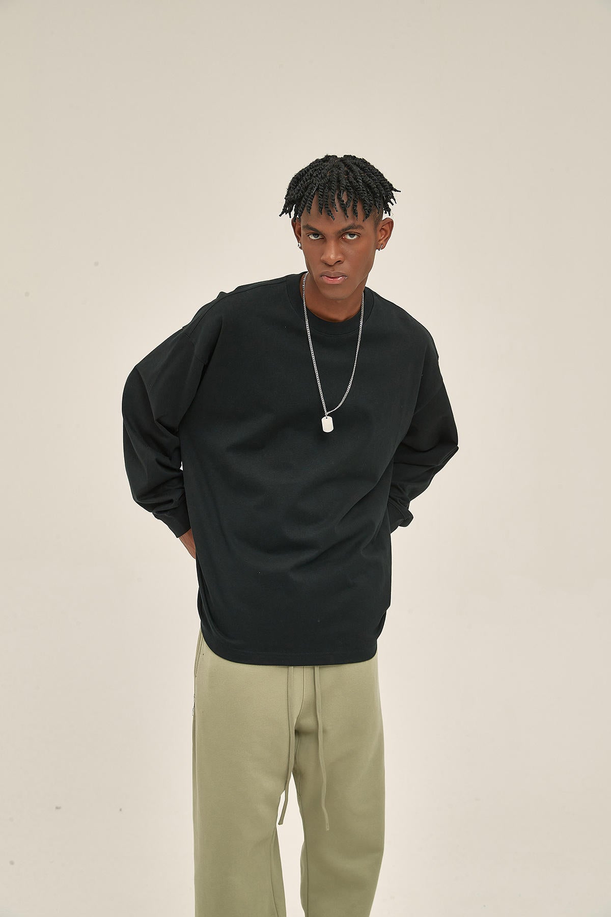 305G Loose Men Long Sleeve T-Shirt - image 3