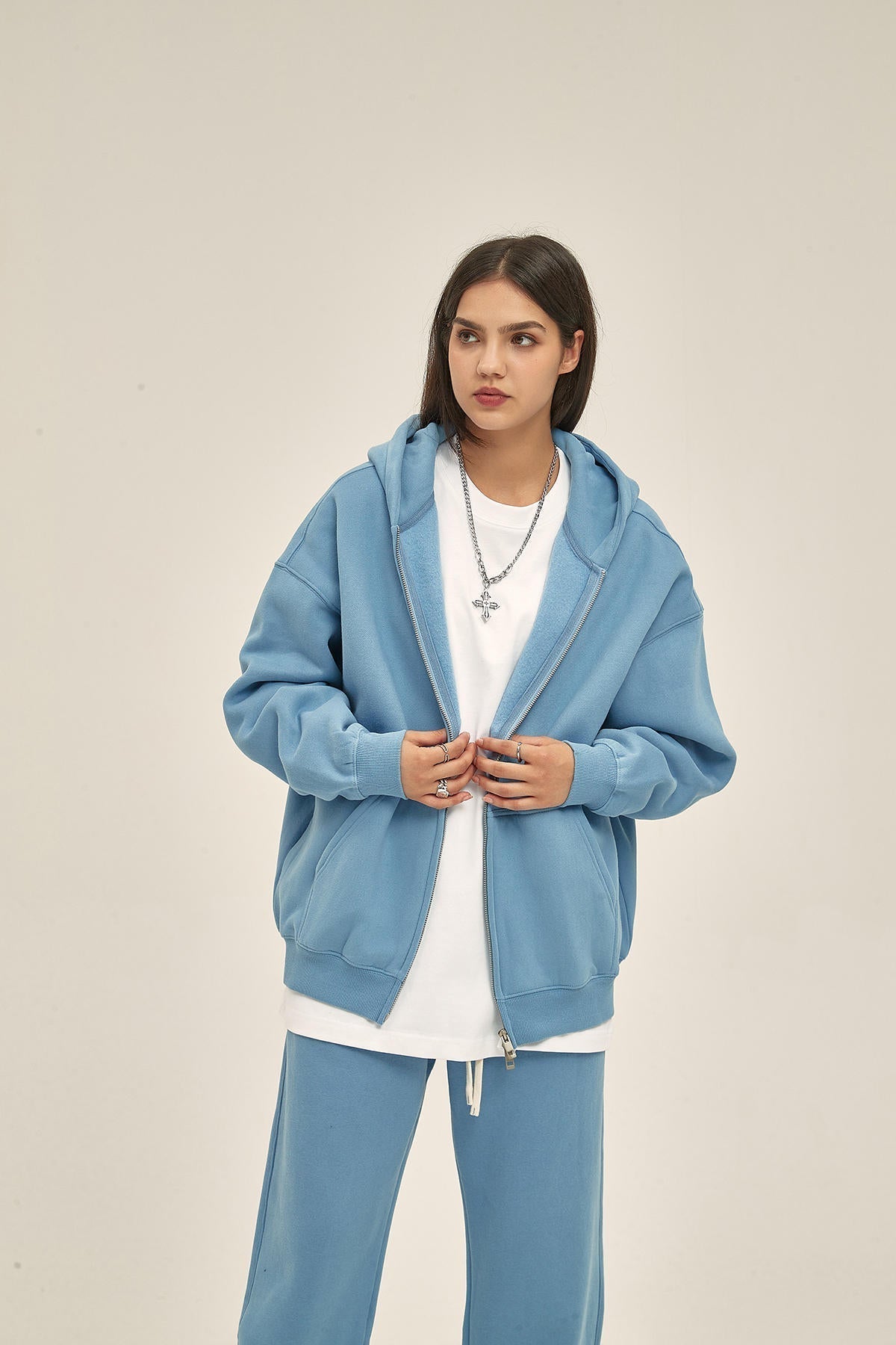 350G Fleece Zip Women Hoodie - image 1