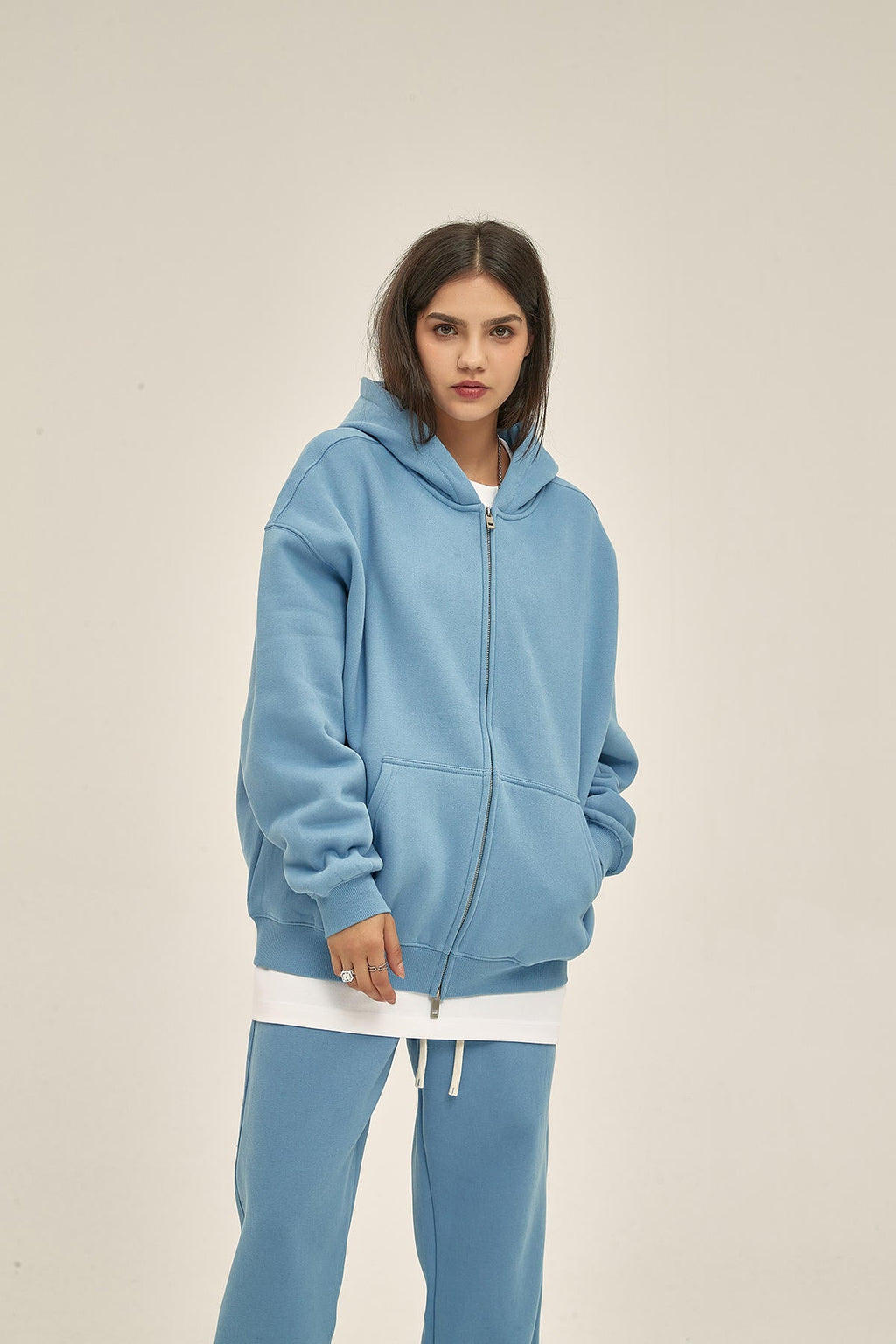 350G Fleece Zip Women Hoodie - image 2