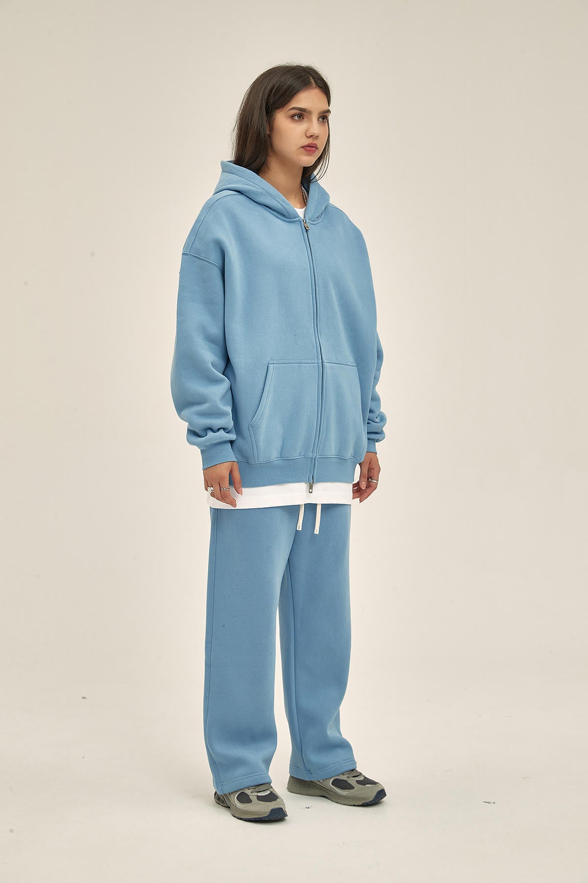 350G Fleece Zip Women Hoodie - image 5